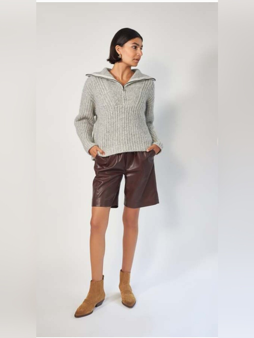Nanushka Munira Shorts In Plum Chutney - Picture 4 of 13